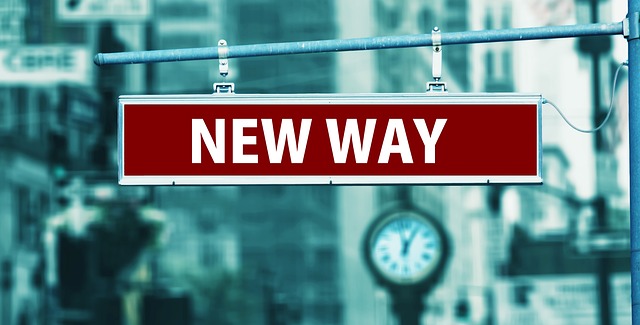 Alt= "Street sign saying New Way, giving the idea of the power of welcoming the New into your life ."